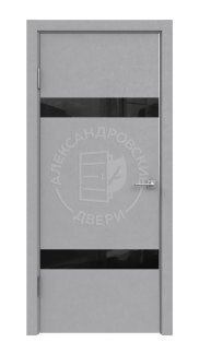 Межкомнатная дверь ALUM 6 (Бетон светлый, Лакобель черный)
