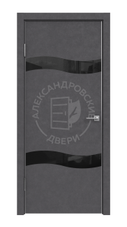 Межкомнатная дверь ALUM 9 (Бетон темный, Лакобель черный)