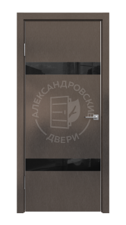 Межкомнатная дверь ALUM 6 (Шелк табакко, Лакобель черный)