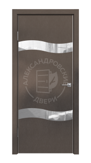 Межкомнатная дверь ALUM 9 (Шелк табакко, Зеркало)