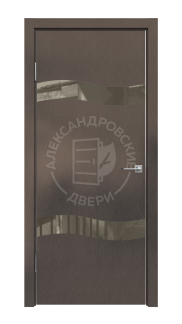 Межкомнатная дверь ALUM 9 (Шелк табакко, Зеркало бронза)