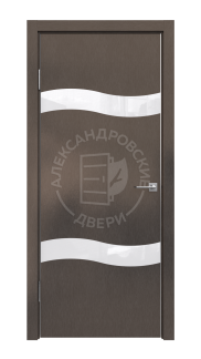 Межкомнатная дверь ALUM 9 (Шелк табакко, Лакобель белый)