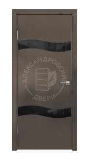 Межкомнатная дверь ALUM 9 (Шелк табакко, Лакобель черный)